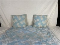 One quilt with two matching pillows