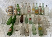 Vintage glass Soda bottles and other glassware