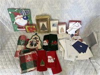 Assorted Christmas decor and stationary