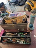 Tool box with assorted tools &7018 welding rods