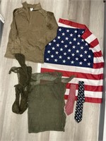 Assorted Items Incl Flag, Ties, Shirt, etc...
