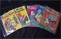 5 1950's Comic Books Donald Duck, Woody Woodpecker