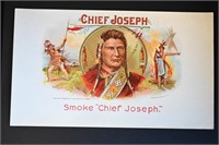 Chief Joseph Vintage Cigar Label Stone Lithograph