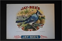 Jay-Bee's Vintage Cigar Label Stone Lithograph Art