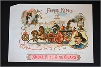 Fire King Vintage Cigar Label Stone Lithograph Art
