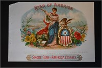 Star of America Vintage Salesman Sample Cigar Labe