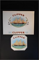 Clipper Vintage Cigar Label Stone Lithograph Art D