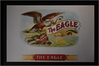 The Eagle Vintage Cigar Label Stone Lithograph Art
