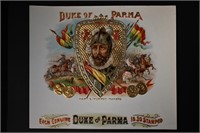 Duke of Parma Vintage Cigar Label Stone Lithograph