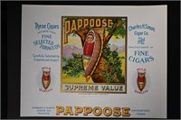 Pappoose Vintage Cigar Label Stone Lithograph Art