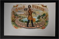 Gold Hunter Vintage Cigar Label Stone Lithograph A