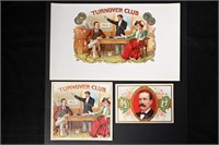 Turnover Club Vintage Cigar Label Stone Lithograph