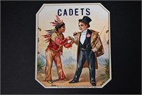 Cadets Vintage Cigar Label Stone Lithograph Art Da
