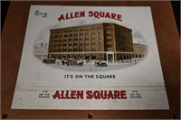 Allen Square Vintage Cigar Label Stone Lithograph