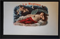 La Reposa Vintage Cigar Label Stone Lithograph Art