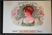 Silver Lace Vintage Cigar Label Stone Lithograph A