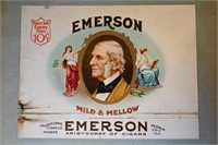 Emerson Vintage Cigar Label Stone Lithograph Art D