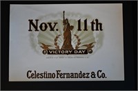 Victory Day Vintage Cigar Label Stone Lithograph A