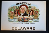 Delaware Vintage Cigar Label Stone Lithograph Art