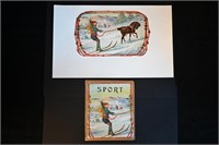 Sport Vintage Cigar Label Stone Lithograph Art Dat