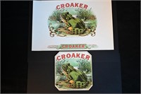 Croaker Vintage Cigar Label Stone Lithograph Art D