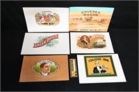 Vintage Cigar Labels Group of 6 Dated from the lat