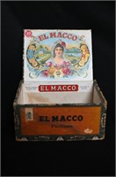 Vintage El Macco Wood Cigar Box Dated from the lat