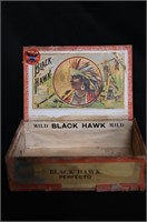 Vintage Black Hawk Wood Cigar Box Dated from the l