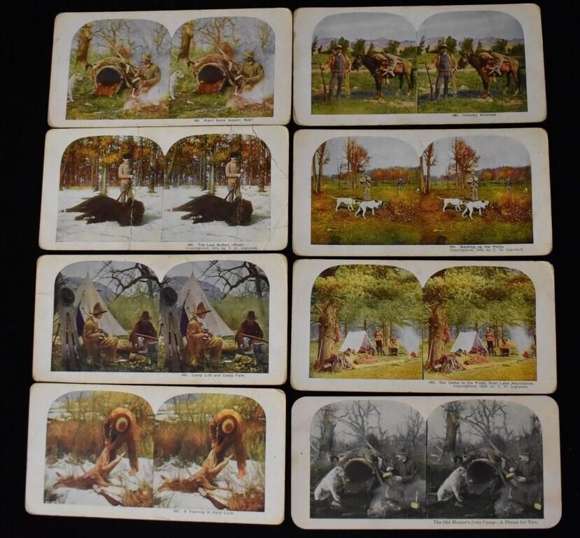 8 Hunting Stereoscope Cards by Ingersoll circa 189
