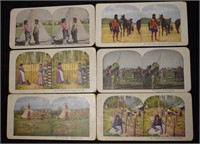 6 In Color Native American Stereoscope Cards - Chi