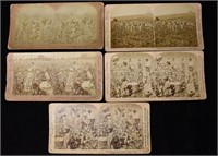 5 Stereoscope Cards - African Americans in Cotton