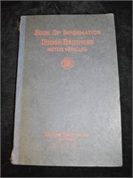 BOOK OF INFORMATION DODGE BROTHERS MOTOR VEHICLES