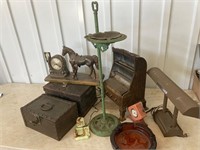 2 Strong Boxes, Iron Smoking Stand, Art Decco Heat
