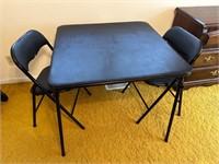 Black Folding Card Table & 2 Chairs