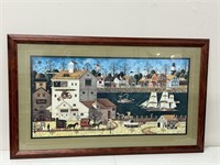 Framed Charles Wysocki Nantucket Village Print