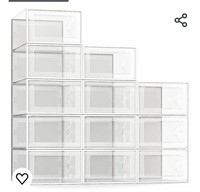 Shoe Storage Boxes Clear Large - 12 Pack