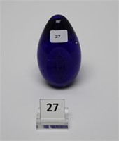 HEISEY REPRODUCTION PAPERWEIGHT EGG-SHAPE COBALT