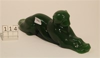 HEISEY REPRODUCTION TIGER PAPERWEIGHT JADE
