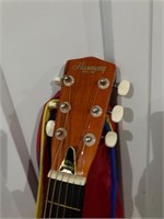 Small Harmony Guitar w/soft case 10"x31"