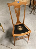 Dainty needlepoint seat chair