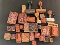 Lot of Hard Wood Rubber Stamps