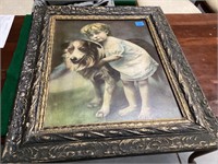 Vintage child and dog