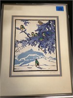 Signed color woodblock