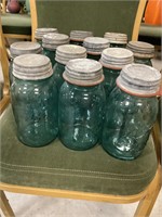 (12) ball quart jars with zinc lids