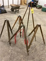 5 VINTAGE W & LE GURLEY TRIPODS