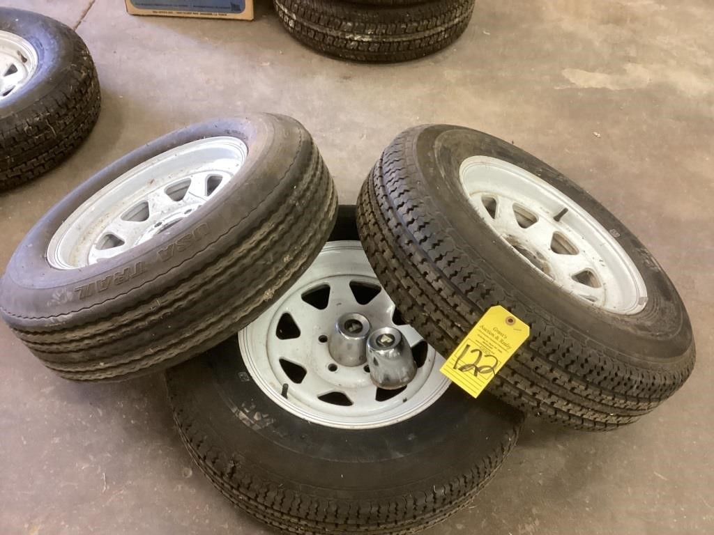 TWO 205/75R15 & ONE 205/75D15 TIRES & WHEELS