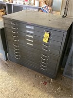 METAL TWO  5-DRAWER SECTION FLAT FILE CABINET