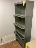 METAL LAWYERS BOOKCASE, 4 SECTIONS
