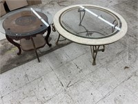 2 Glass Top Round Tables