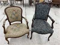 2 Upholstered Wooden Chairs